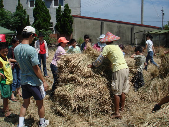 早期農民於稻田收割時收集稻草稱為「摠草」，在割稻、脫粒後將稻草一叢一叢的紮好，然後挑回家中堆成「草阜」，以便加以利用。在農業社會稻草既是農家養牛必備的食物，也是製作堆肥的重要材料；在稻草紮好之後，由社區大．小朋友與社區中真正的農夫同心協力，完成一小型「草阜－稻草堆」